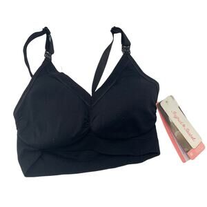 2/$30 INGRID & ISABEL Nursing Bra NEW Size S Black Stretch Compression Top